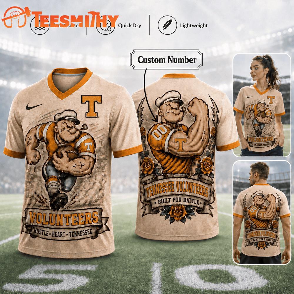 Tennessee Volunteers NCAA Popeye Vintage Tattoo Football Jersey