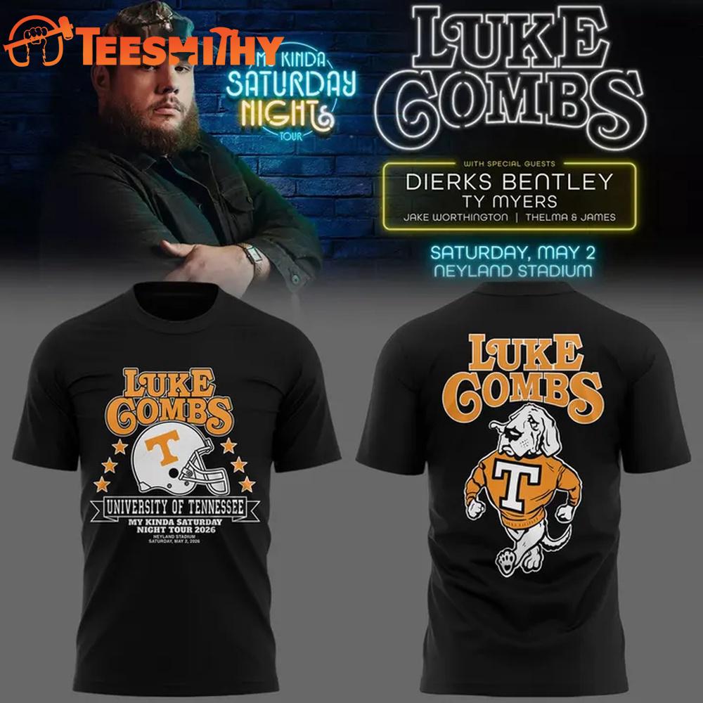Tennessee x Luke Combs My Kinda Saturday Nigh 2026 New Edition Black T Shirt