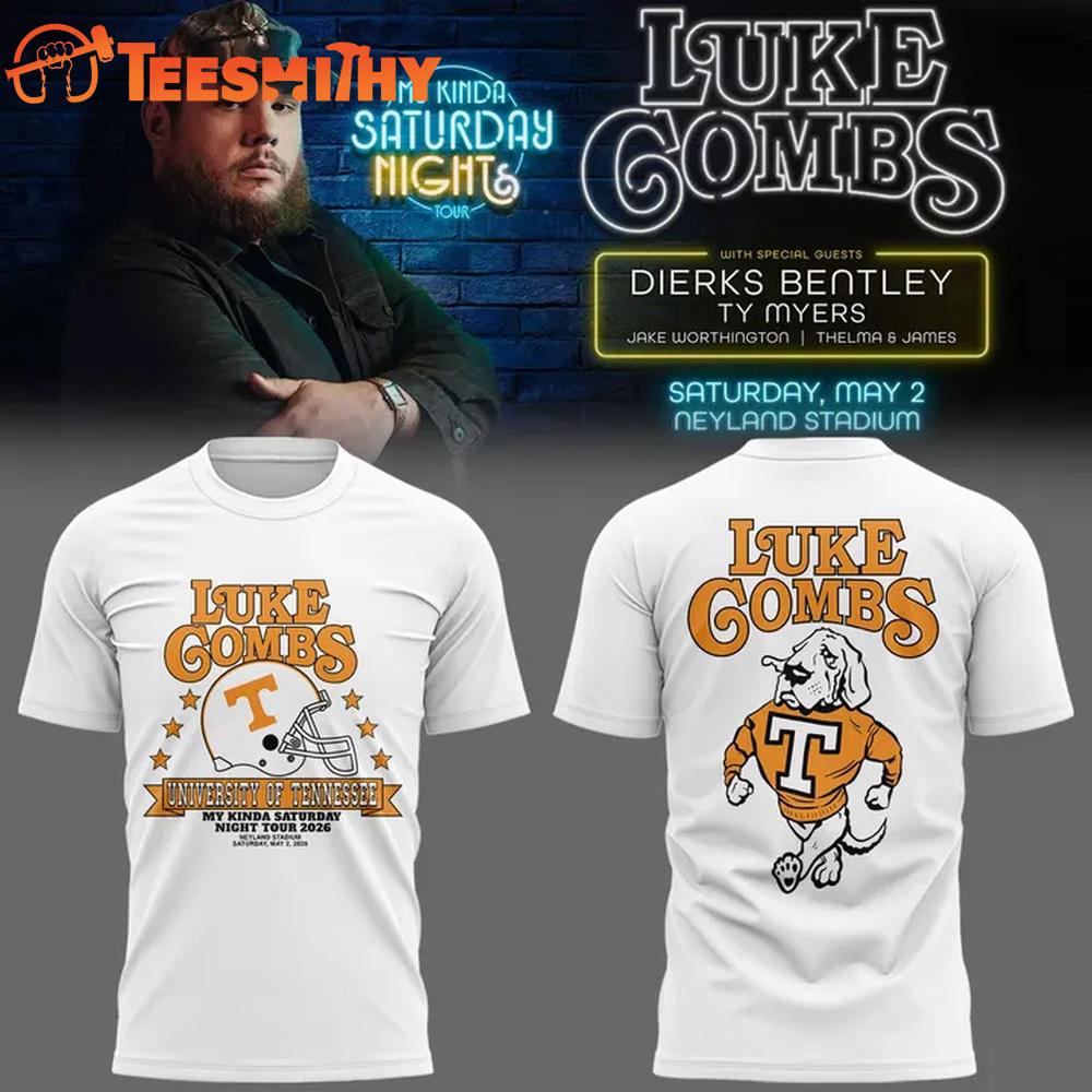 Tennessee x Luke Combs My Kinda Saturday Nigh 2026 New Edition White T Shirt