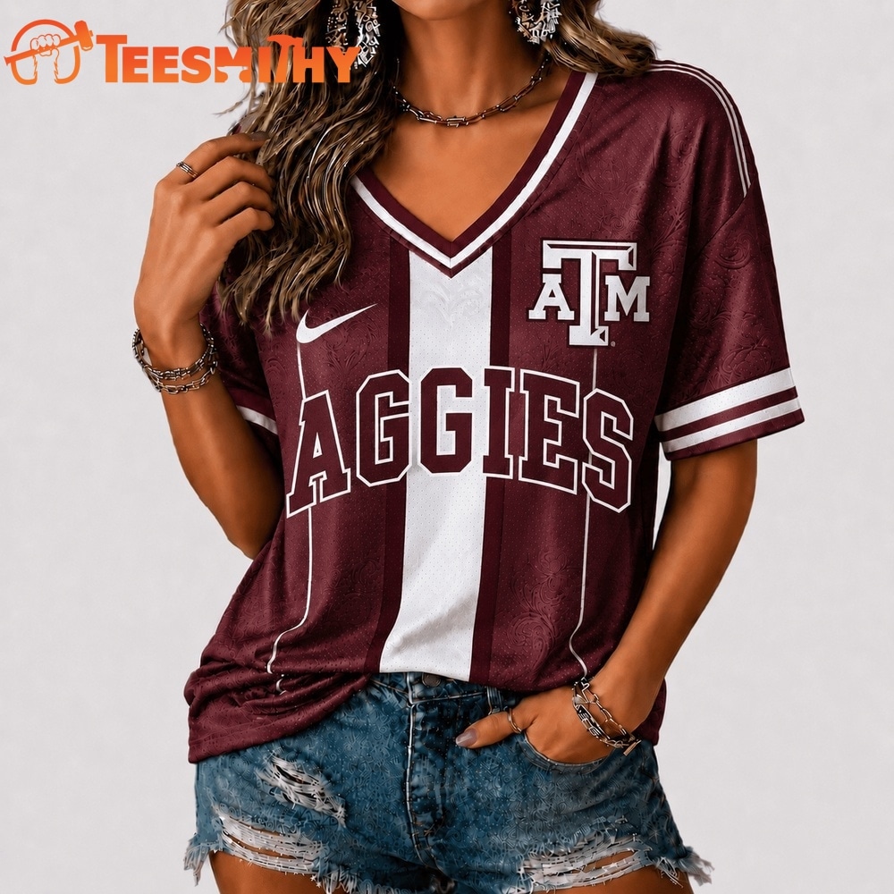 Texas A&M Aggies NCAA Rivalry Game Spirit V neck T Shirt