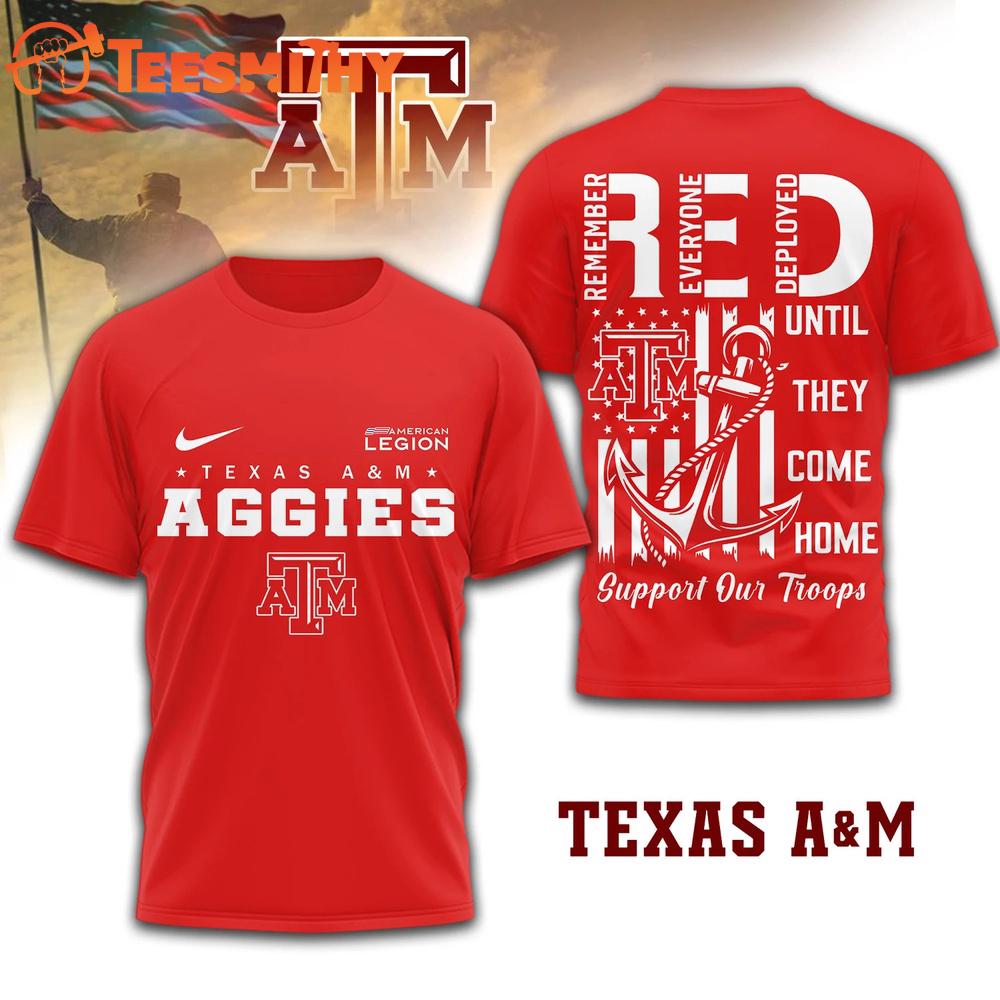 Texas A&M Aggies 2026 NCAA Red Friday 3D T Shirt