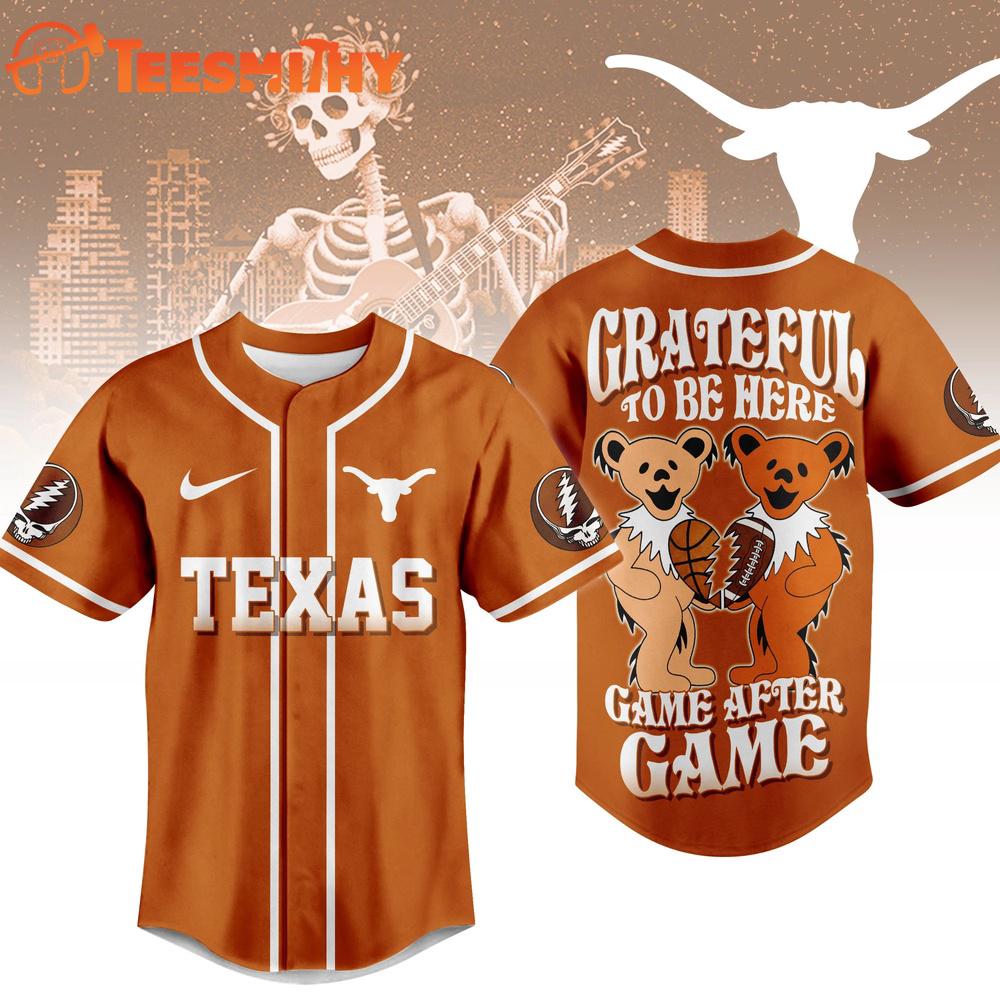 Texas Longhorns NCAA College Grateful Dead Sports Baseball Jersey