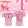 Texas Rangers 2025 MLB Pink Breast Cancer Awareness Design 3D Shirt