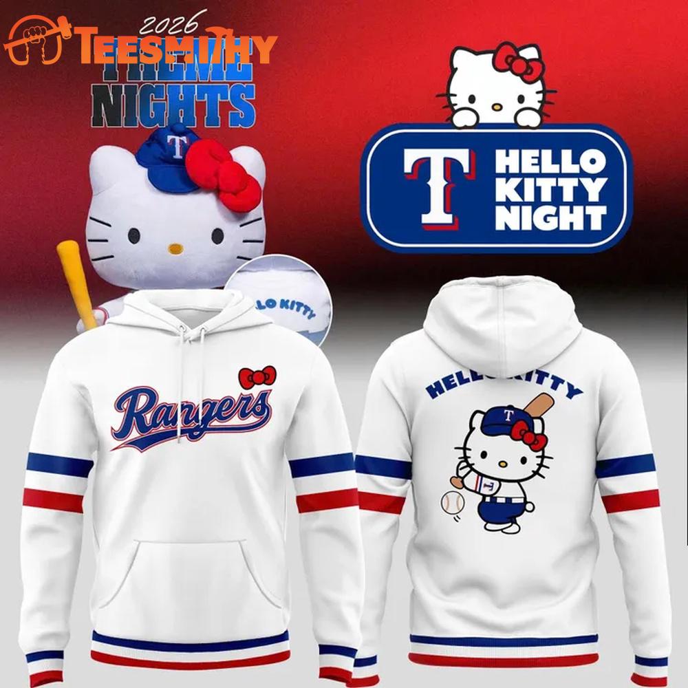 Texas Rangers 2026 Hello Kitty Night Special Edition Hoodie