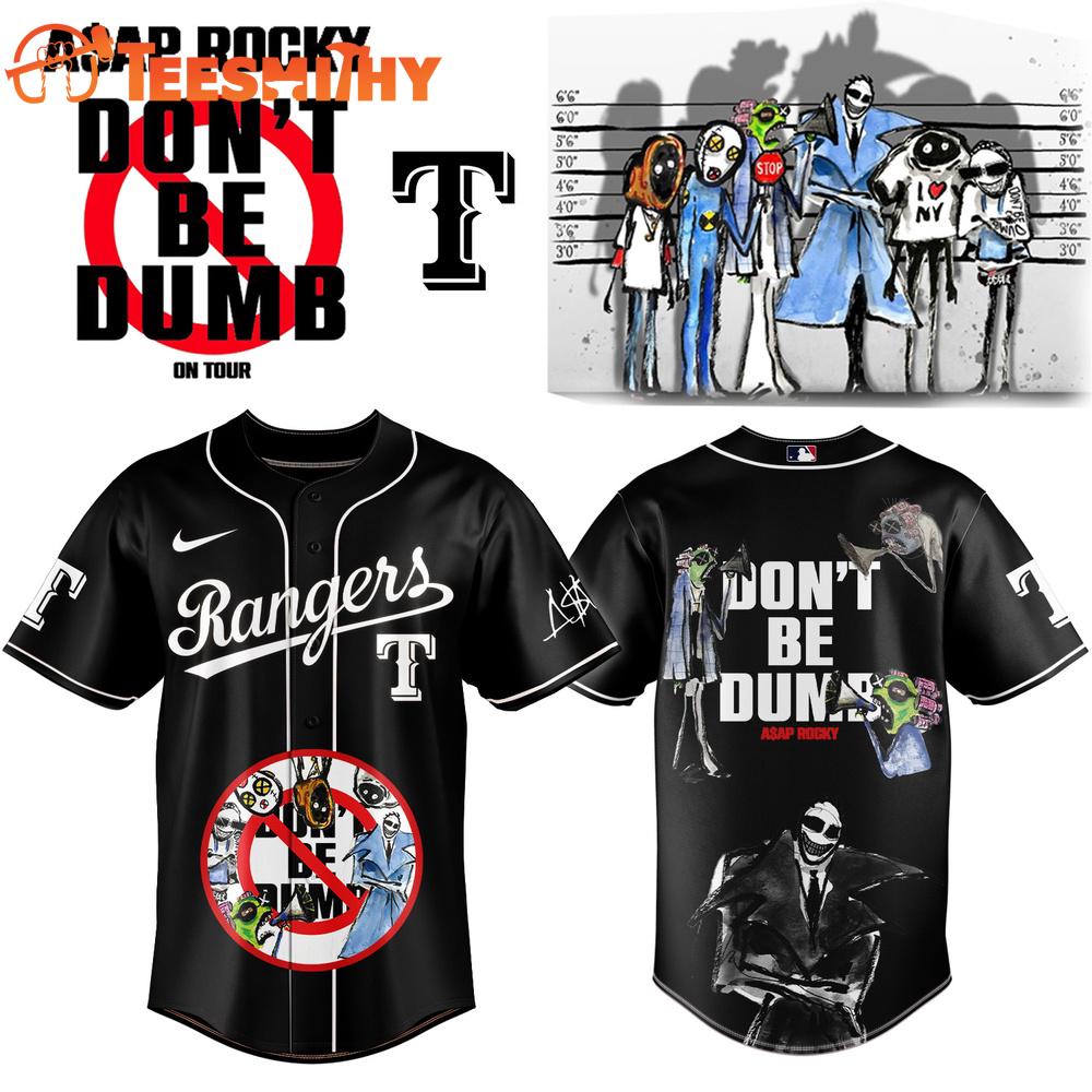 Texas Rangers ASAP Rocky Don’t Be Dumb Tour 2026 Baseball Jersey