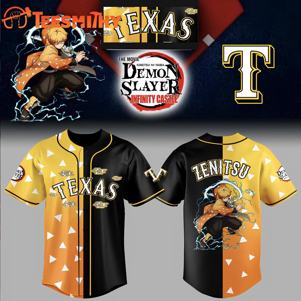 Texas Rangers x Demon Slayer Kimetsu no Yaiba Infinity Castle Custom Baseball Jersey