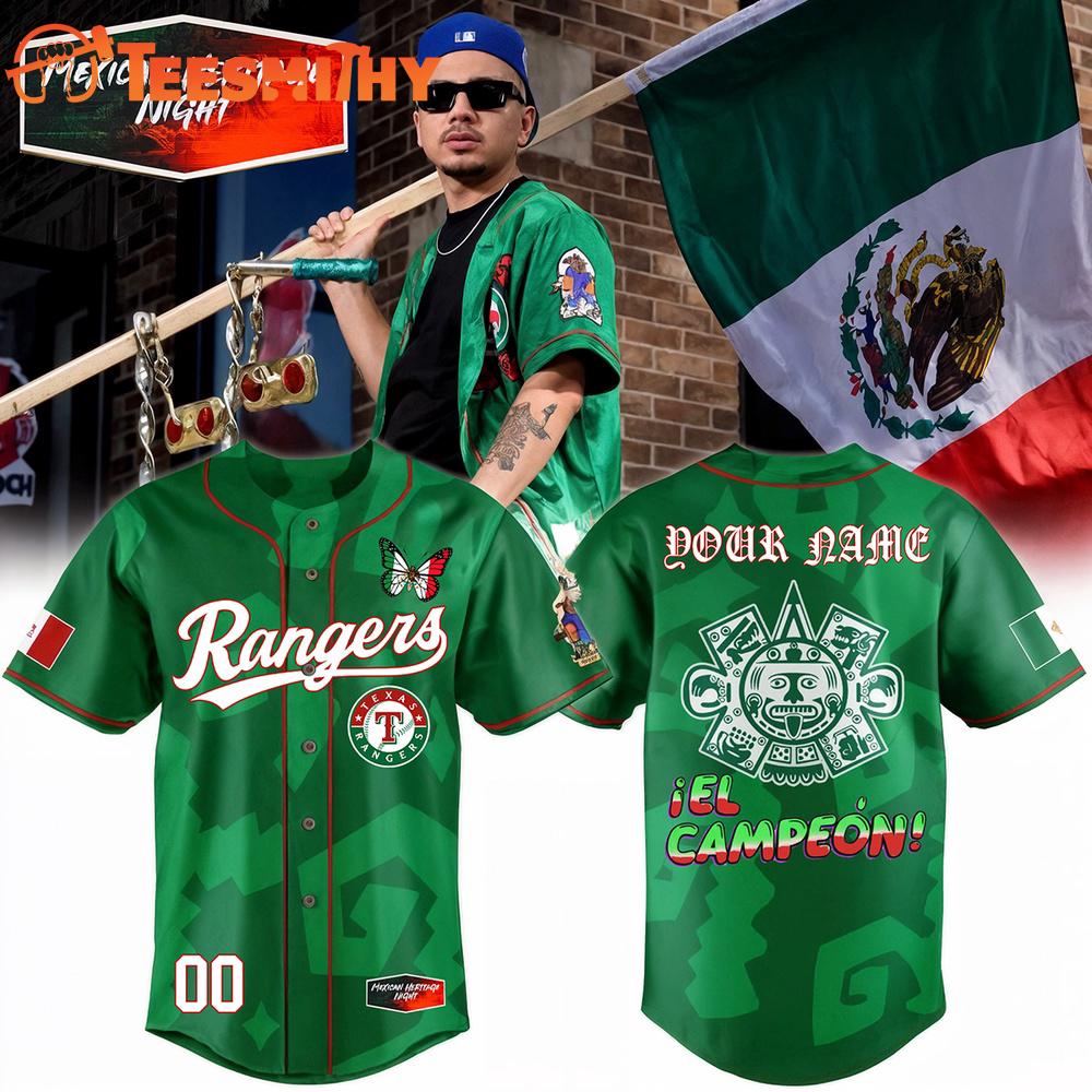 Texas Rangers x Mexican Heritage Celebration Custom Baseball Jersey