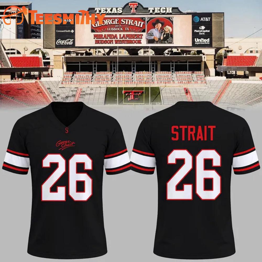Texas Tech Red Raider George Strait 2026 Black Football Jersey