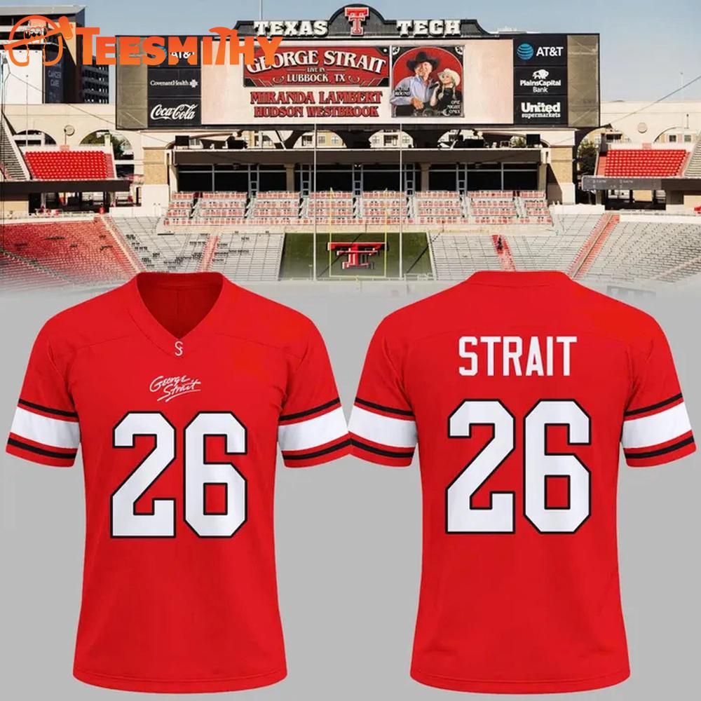Texas Tech Red Raider George Strait 2026 Red Football Jersey