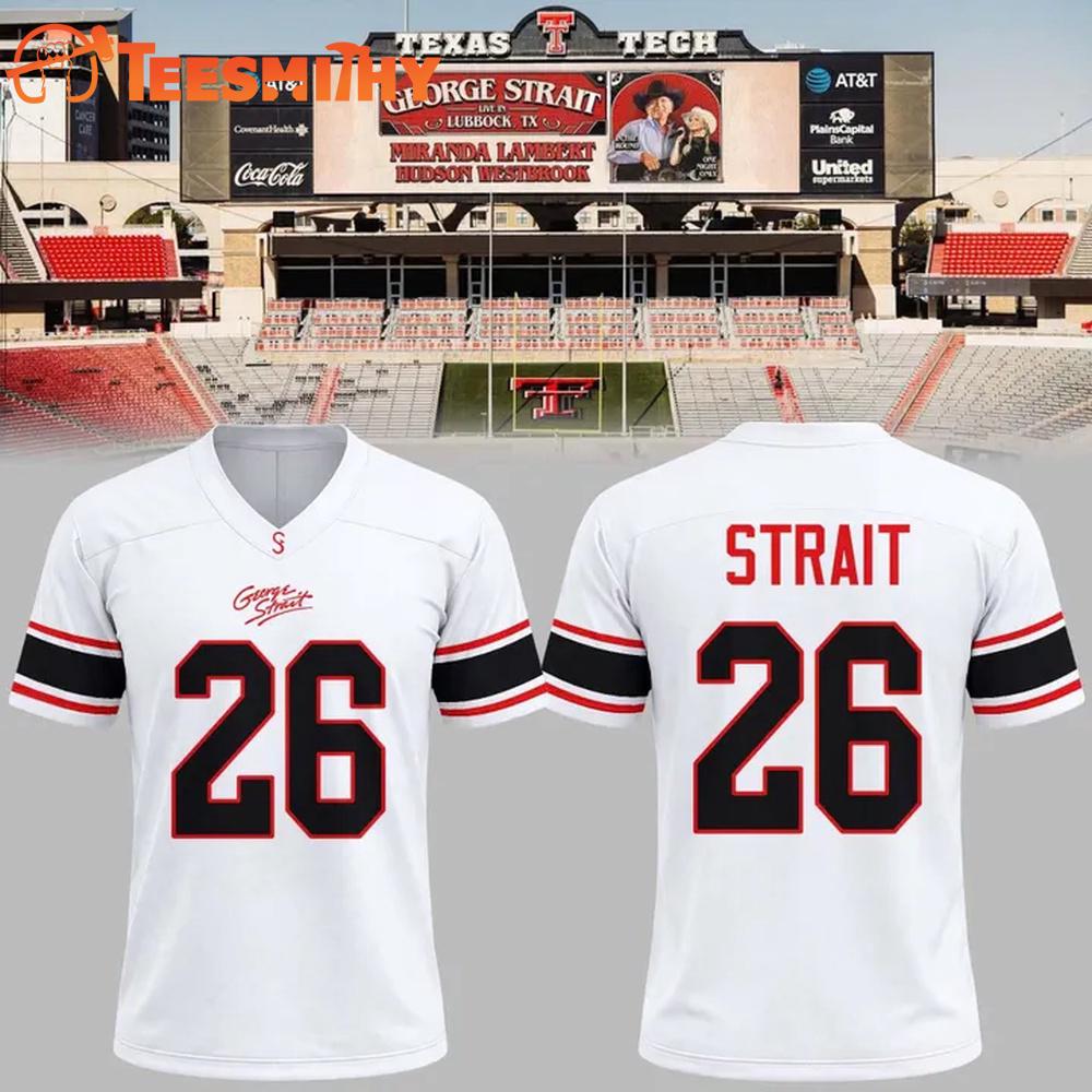 Texas Tech Red Raider George Strait 2026 White Football Jersey