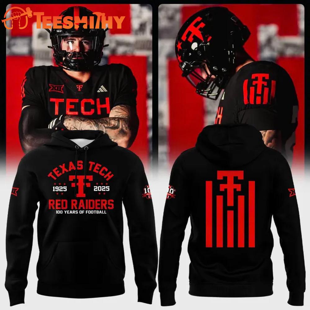 Texas Tech Red Raiders 100 Years of Football 1925-2025 Hoodie Shirt