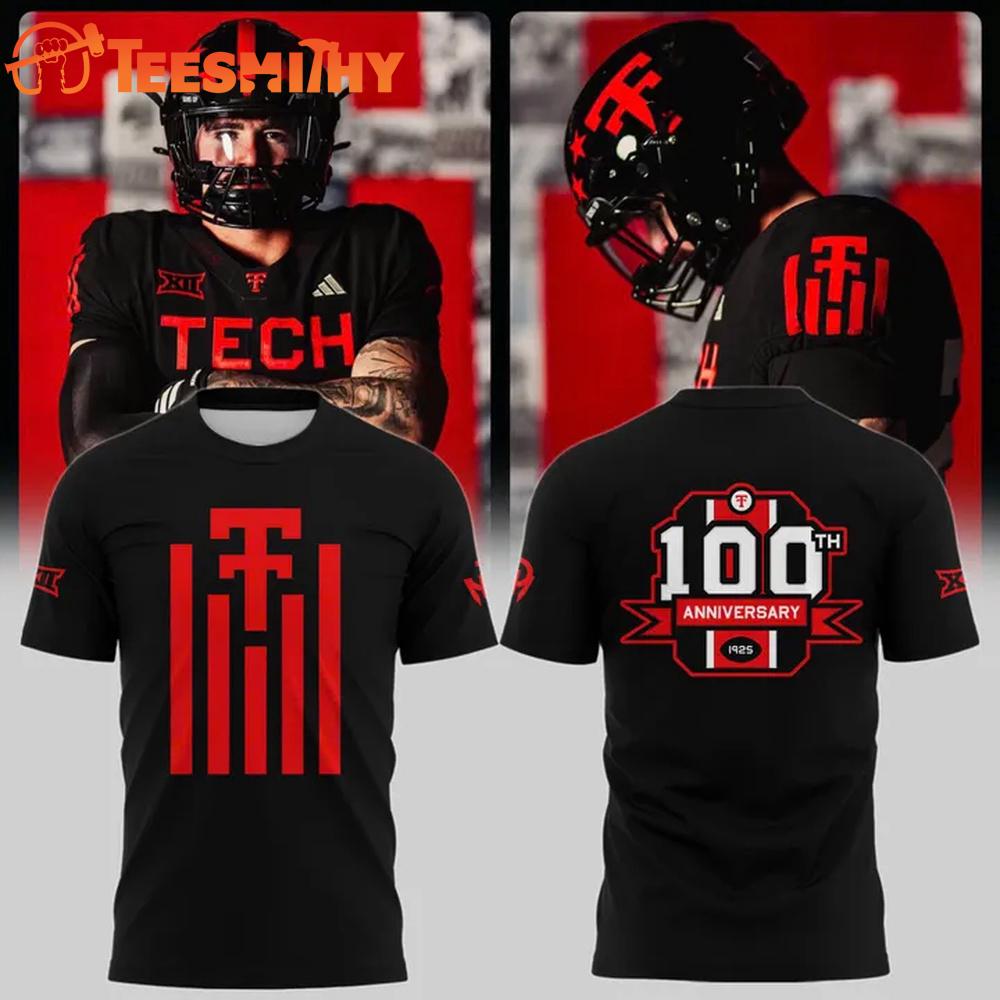 Texas Tech Red Raiders Black 2025 The 100th Anniversary Throwbacks T Shirt