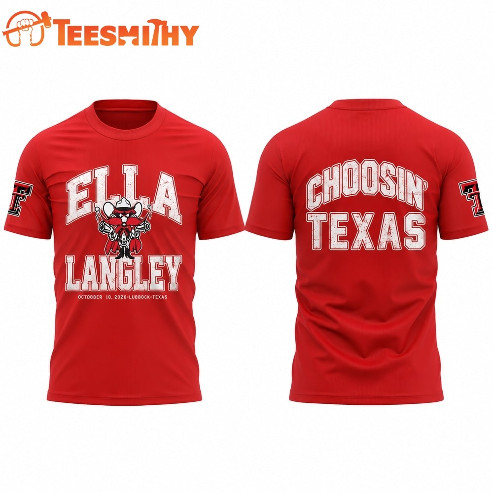 Texas Tech Red Raiders x Ella Langley Choosin Texas The Dandelion Tour 2026 Red T Shirt