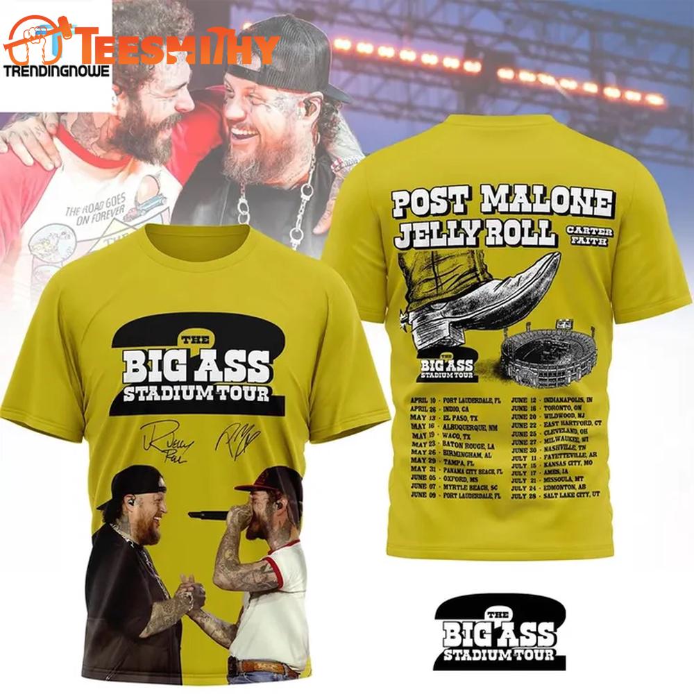 THE BIG ASS Stadium Tour Part 2 Post Malone x UConn Huskies Football T Shirt