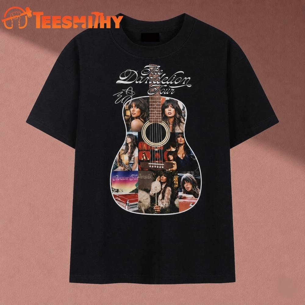 The Dandelion Tour Acoustic Guitar Photo Collage Graphic T Shirt
