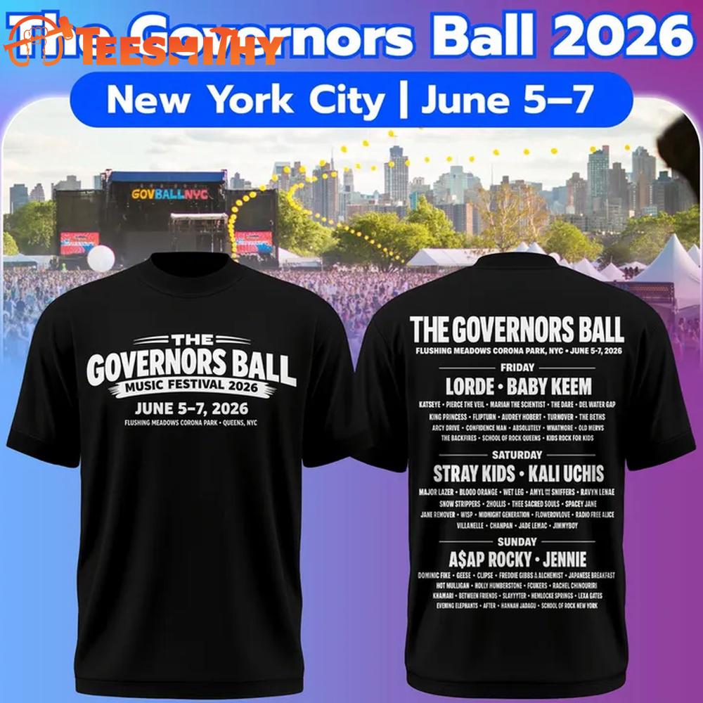 The Governors Ball Music Festival 2026 Limited Edition Black T Shirt