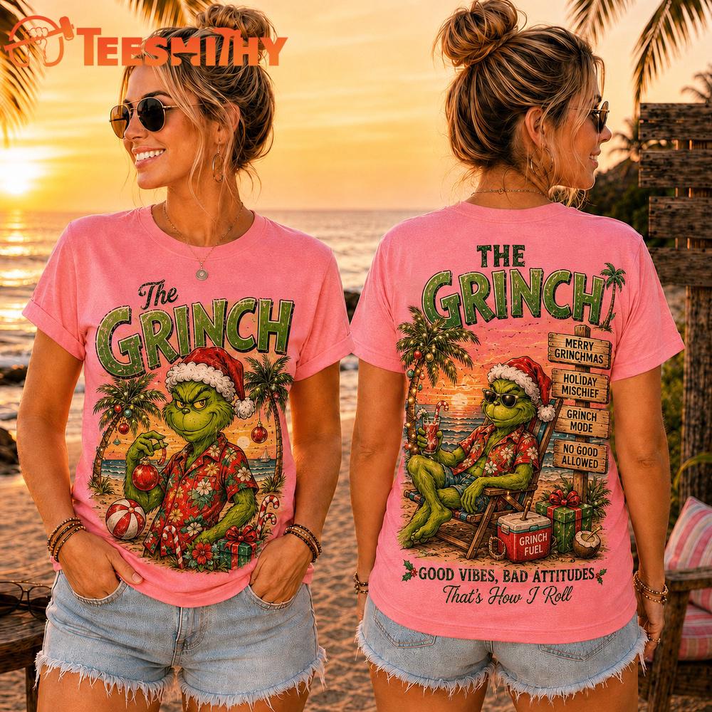 The Grinch Retro Sunset Music 3D T-Shirt