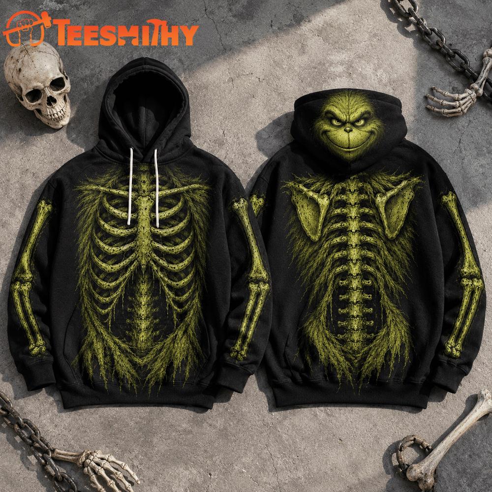 The Grinch Skeleton Graphic Halloween 2026 Hoodie