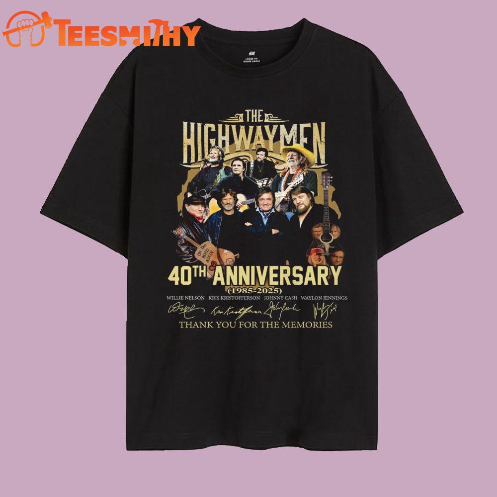 The High Way Men 40th Anniversary 1985-2025 Signature T Shirt The High Way Men 40th Anniversary 1985-2025 Signature T Shirt