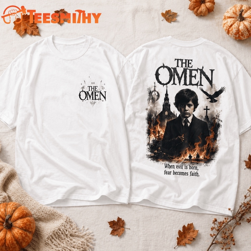 The Omen Halloween Horror Vintage Two Sided Movie Graphic 2026 3D Shirt