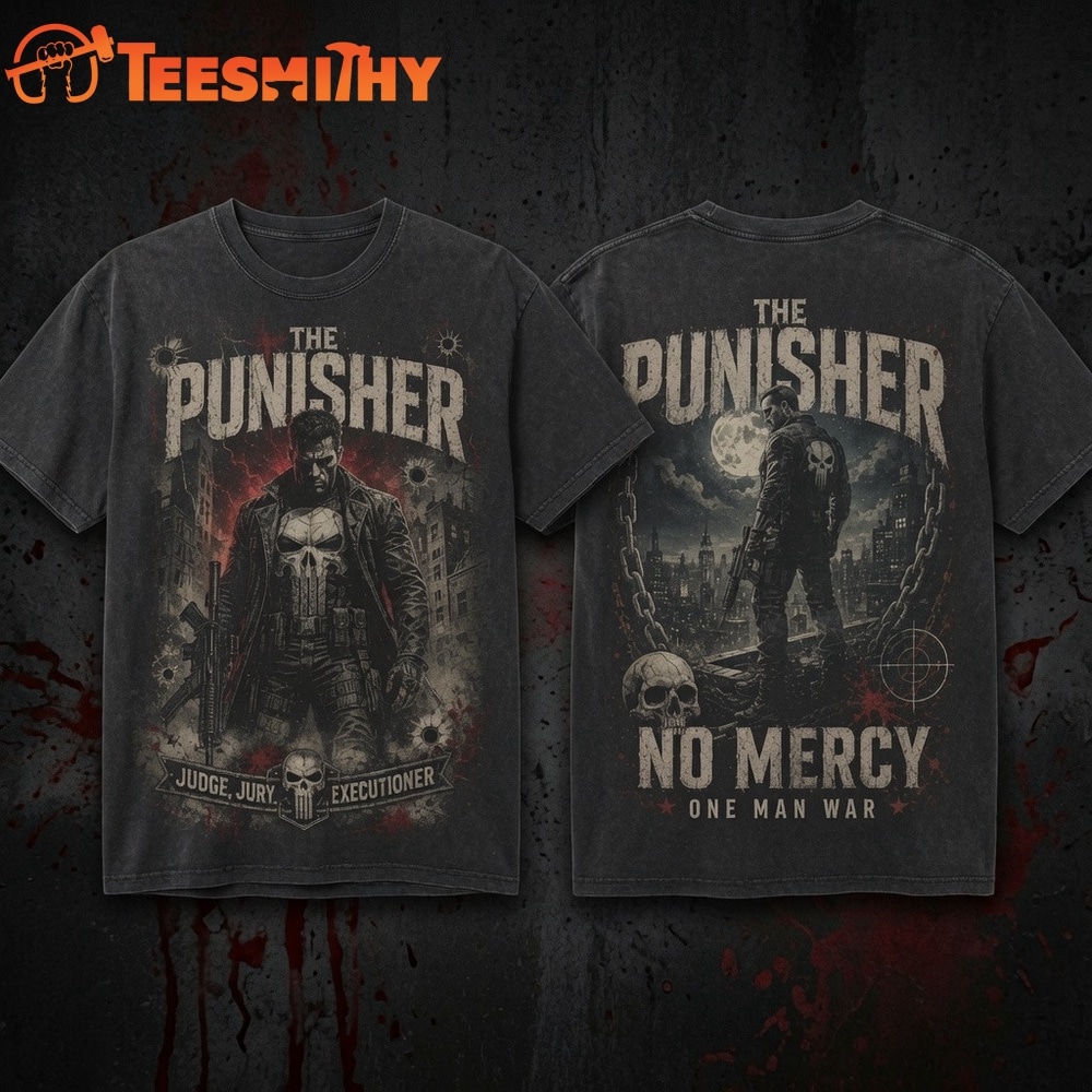 The Punisher Judge Jury Executioner No Mercy One Man War 3D Shirt