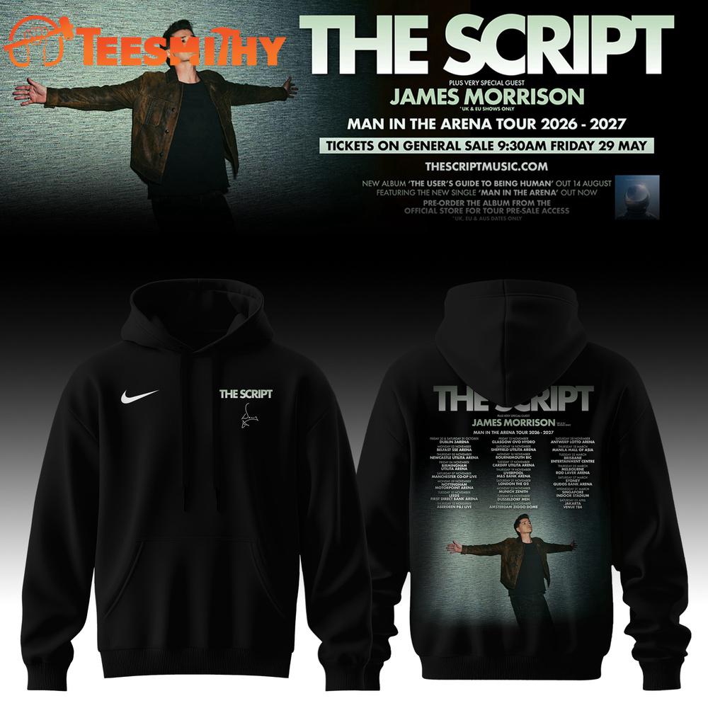 The Script Man In The Arena Tour 2026 Scheduler Black Hoodie