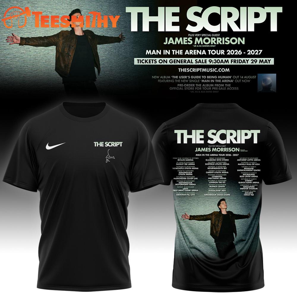 The Script Man In The Arena Tour 2026 Scheduler Black T Shirt