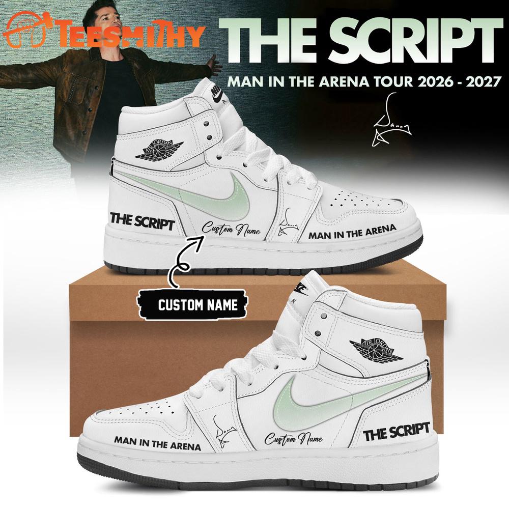 The Script Man In The Arena Tour 2026 White Air Jordan 1 Hightop Shoes