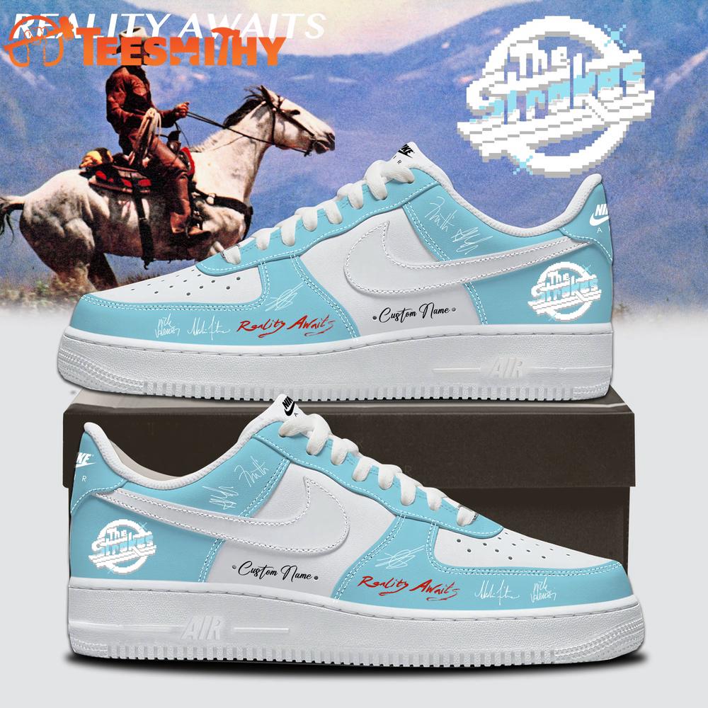 The Strokes REALITY AWAITS Album Limited Edition Signature 2026 Blue Air Force 1 Shoes