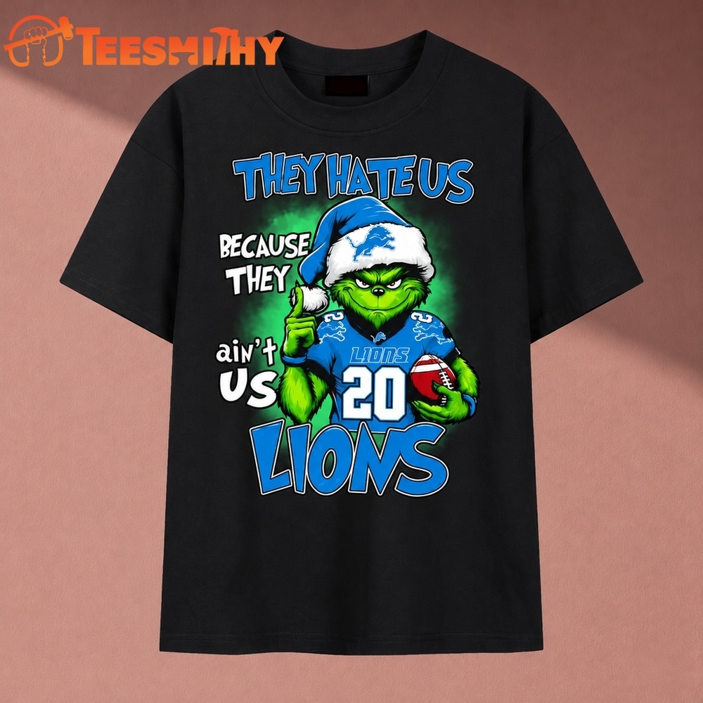 They Hate Us Because They Ain't Us Lions Grinch Christmas 2026 T Shirt