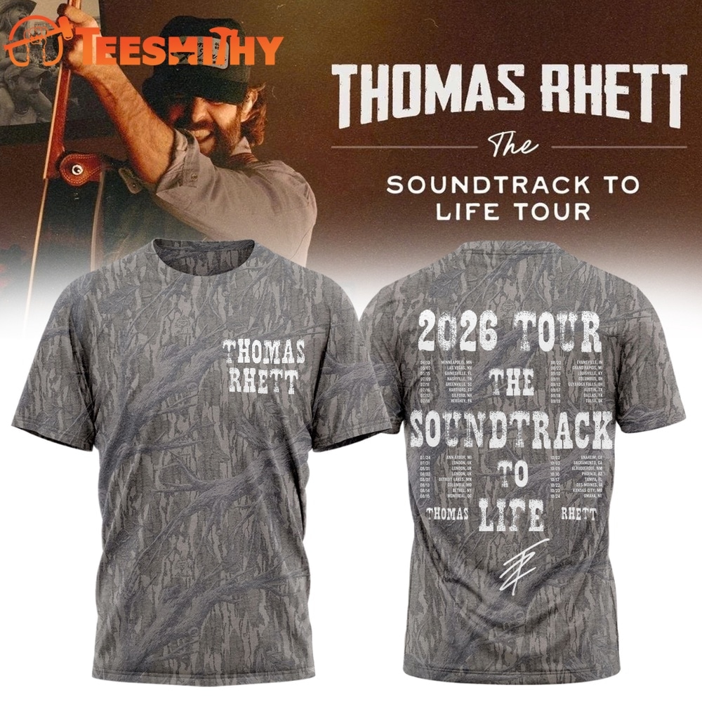 Thomas Rhett The Soundtrack to Life Tour 2026 Signed Camo 3D Shirt