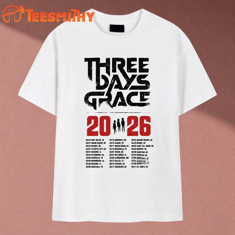 Three Days Grace 2026 World Tour Dates White T Shirt
