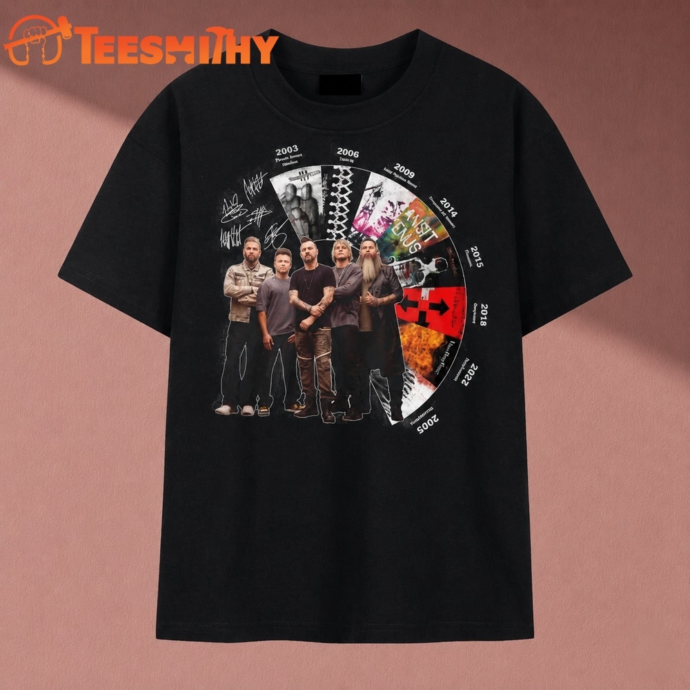 Three Days Grace Albums Discography Timeline Band Signatures T Shirt