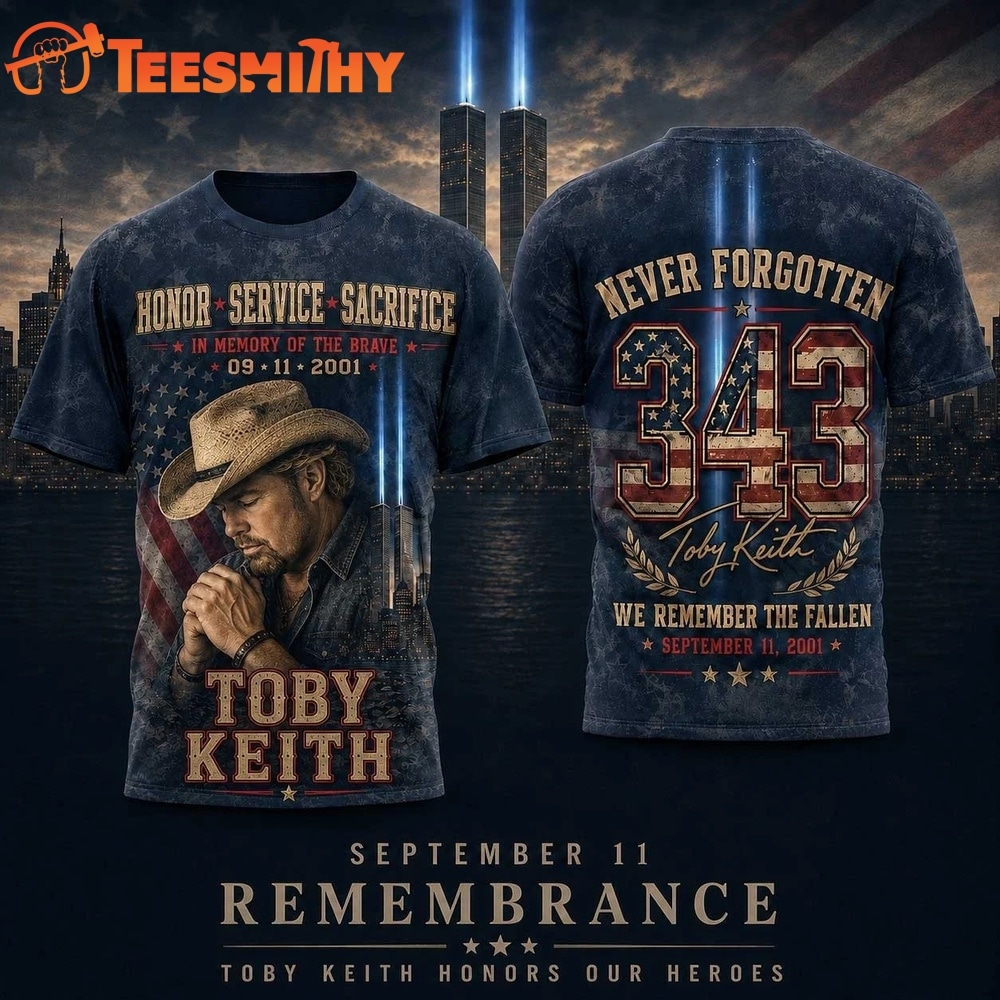 Toby Keith 343 Never Forgotten American Flag Tribute 3D Shirt