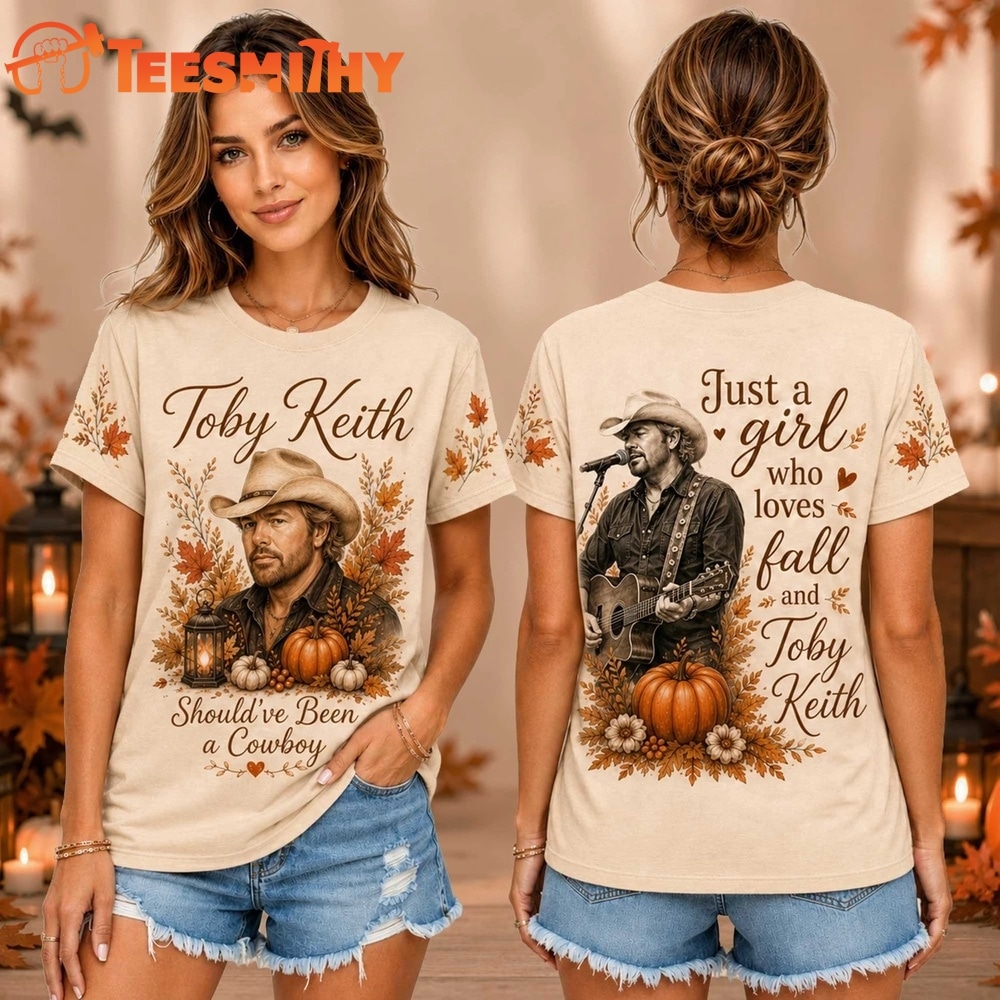 Toby Keith Autumn Harvest Pumpkin Motif Unisex 3D Shirt