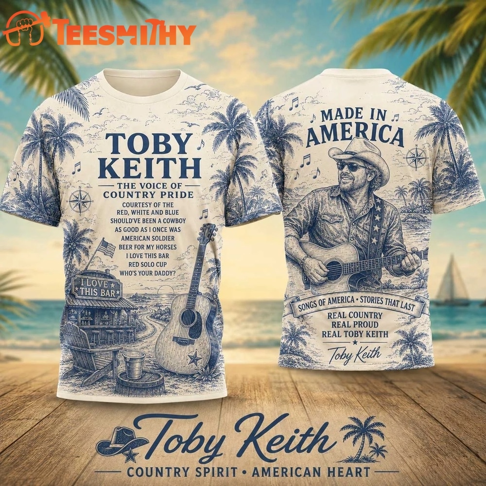 Toby Keith Palm Tree Vintage Poster 2026 Vintage 3D Shirt