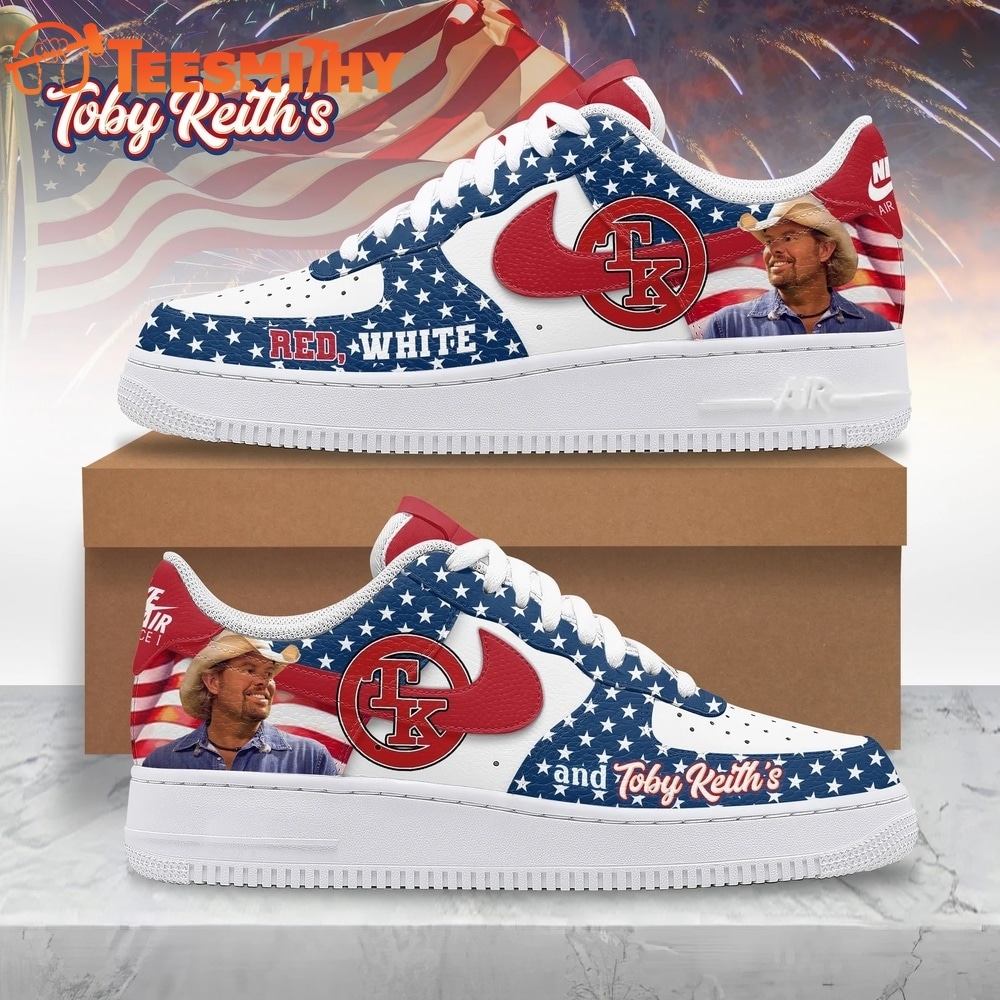 Toby Keith Red White And Blue Patriotic Country Music Graphic Air Force 1 Shoes