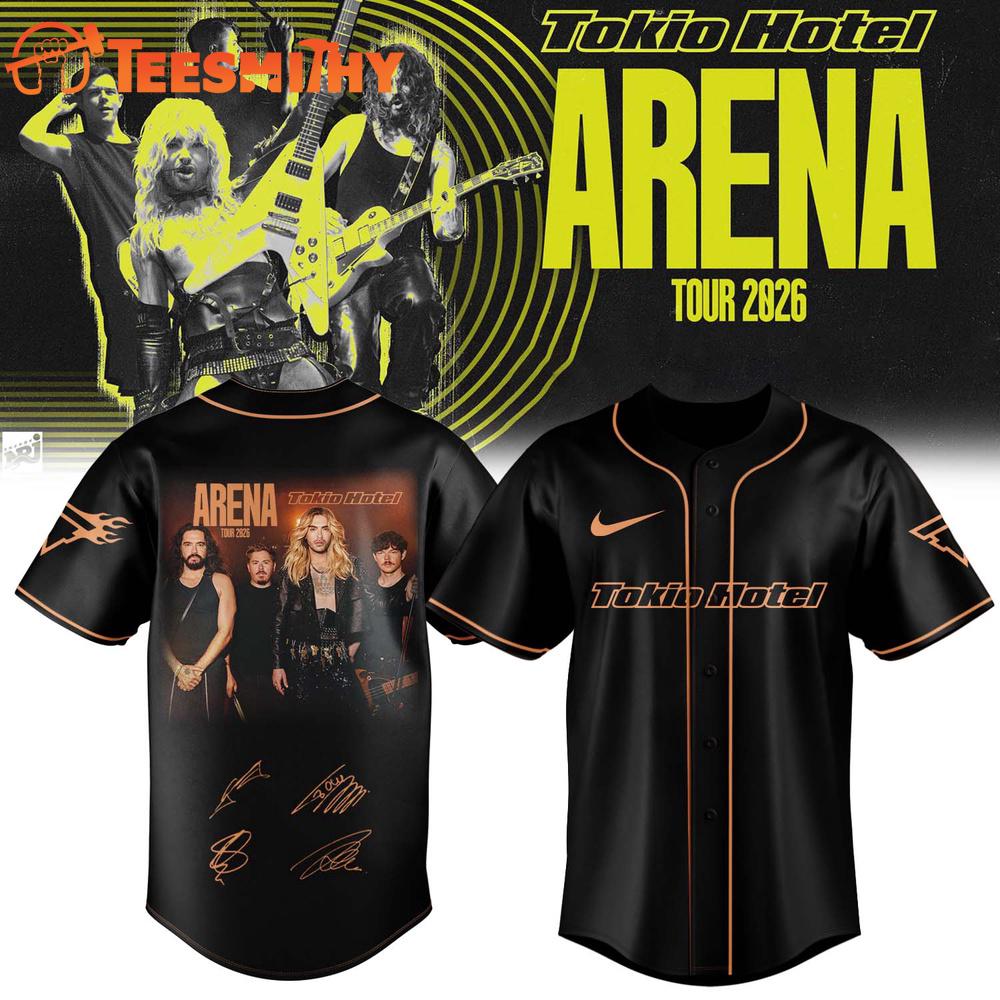 Tokio Hotel ARENA TOUR 2026 Limited Edition Signature Black Baseball Jersey