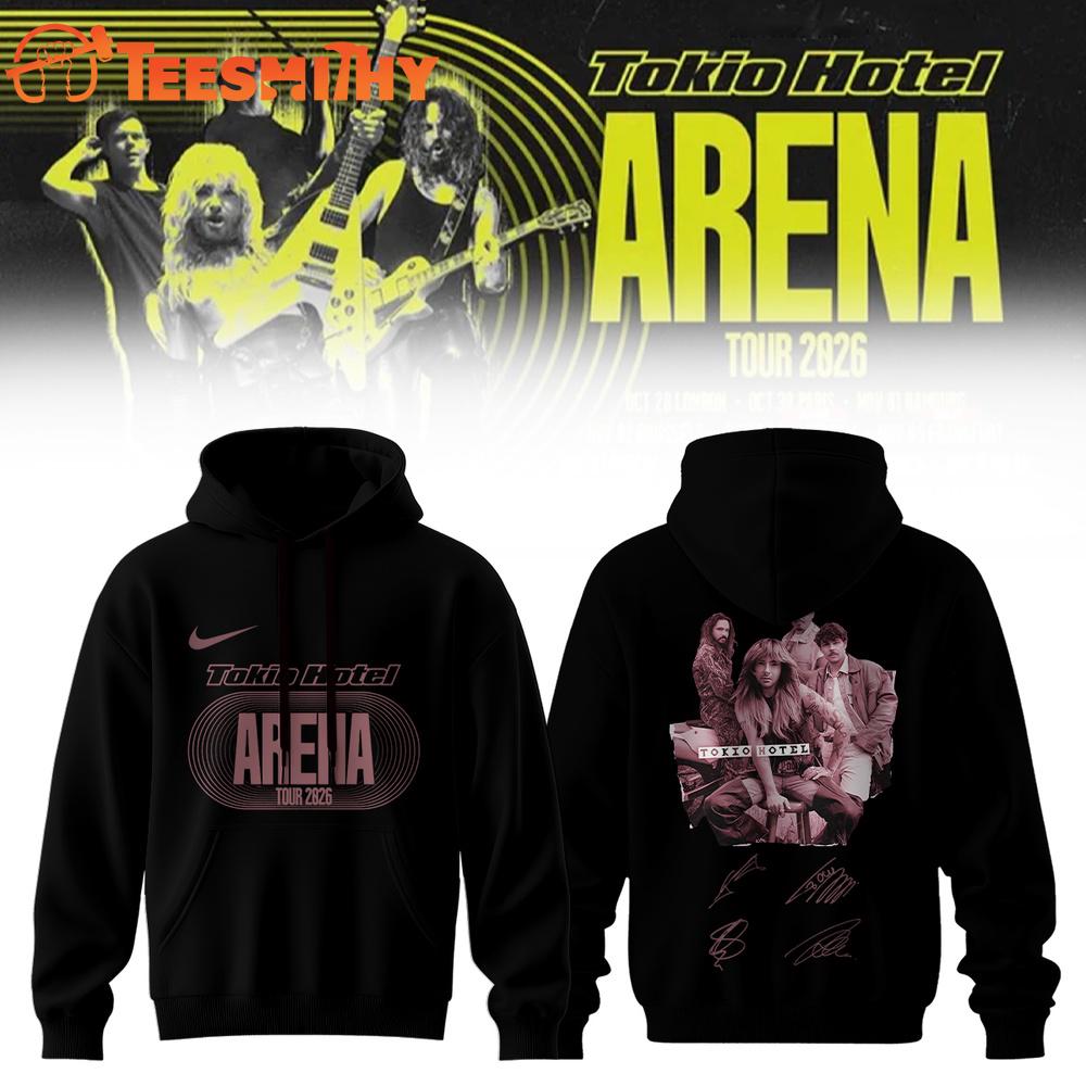 Tokio Hotel ARENA TOUR 2026 Limited Edition Signature Black Hoodie