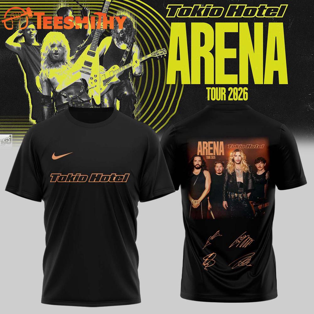 Tokio Hotel ARENA TOUR 2026 Limited Edition Signature Black T Shirt