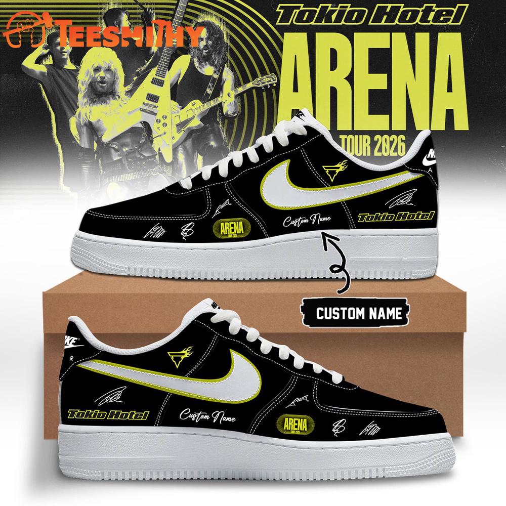 Tokio Hotel ARENA TOUR 2026 Signature Black Air Force 1 Shoes Sneakers