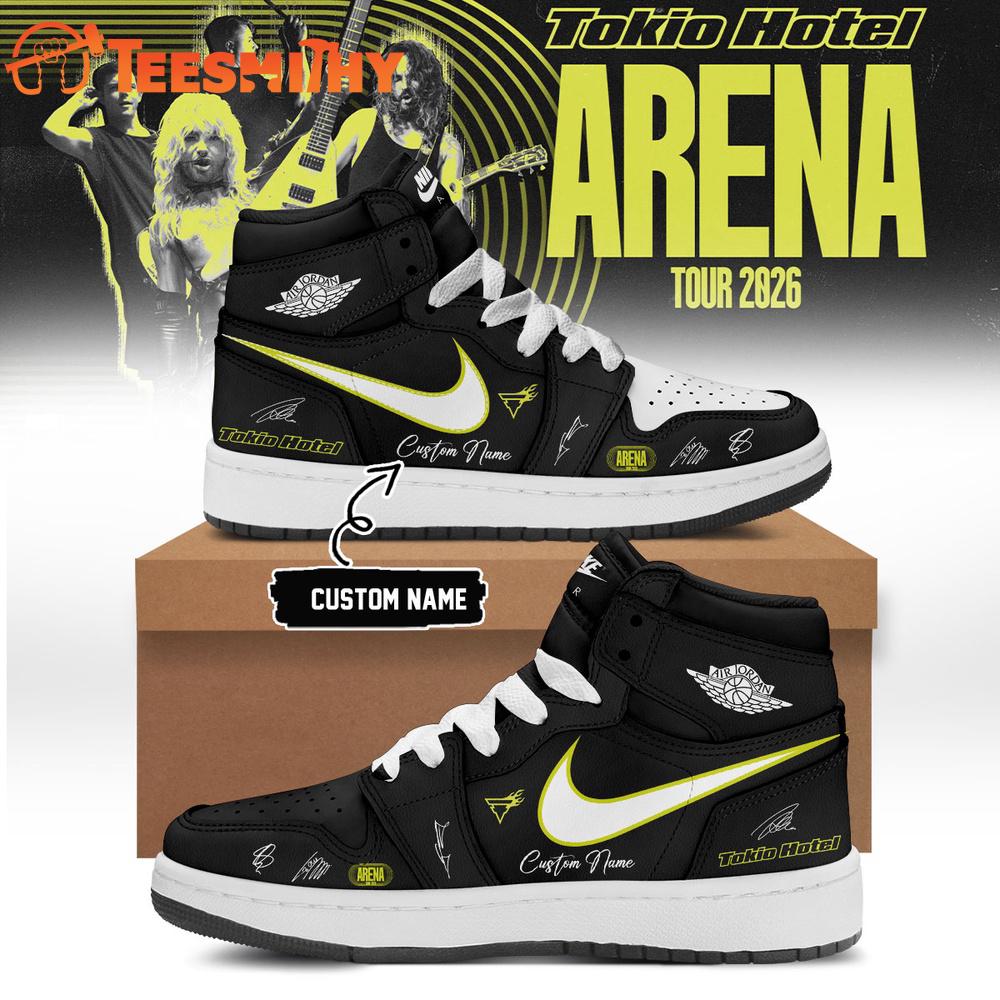 Tokio Hotel ARENA TOUR 2026 Signature Black Air Jordan 1 Hightop Shoes