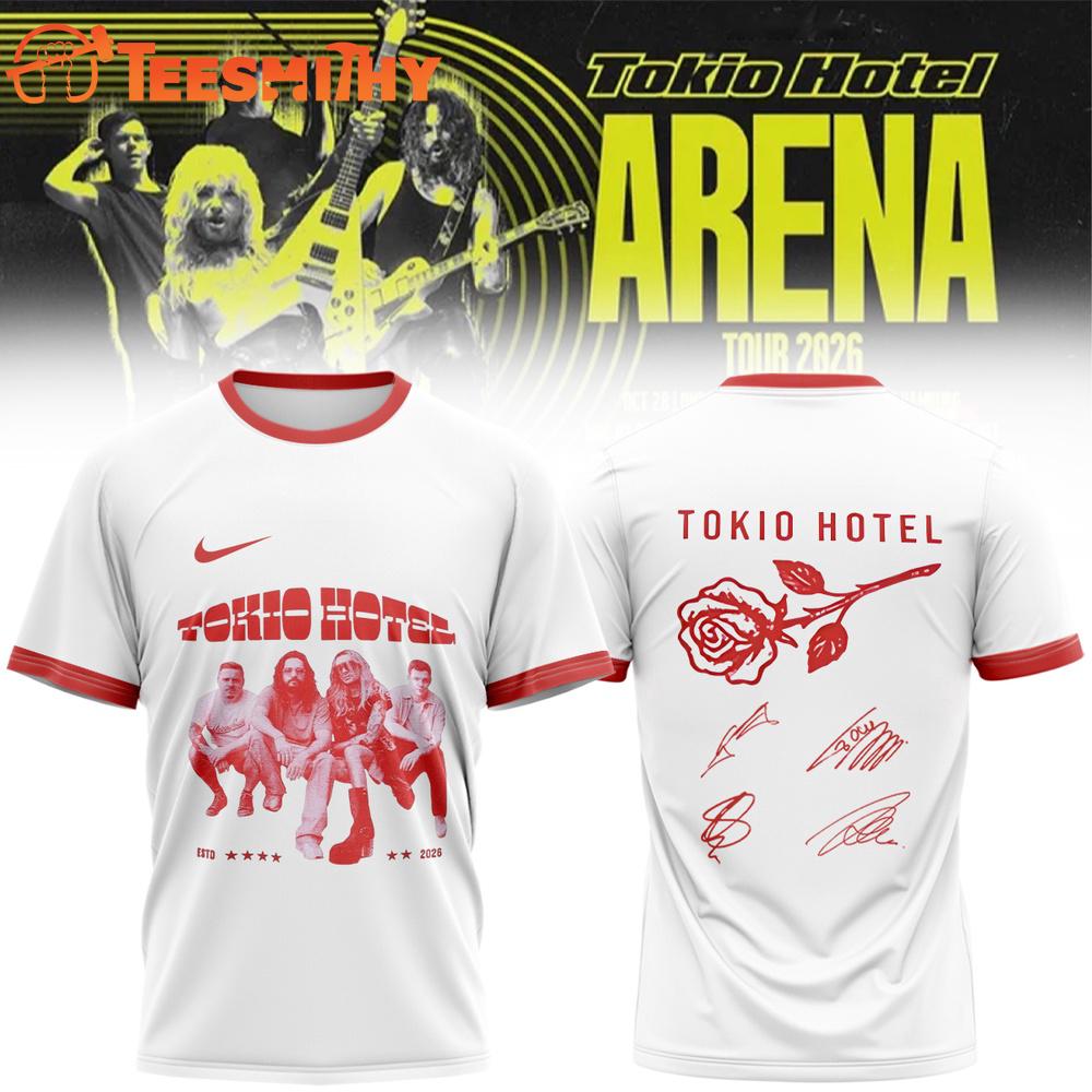 Tokio Hotel ARENA TOUR 2026 Signature White 3D Shirt