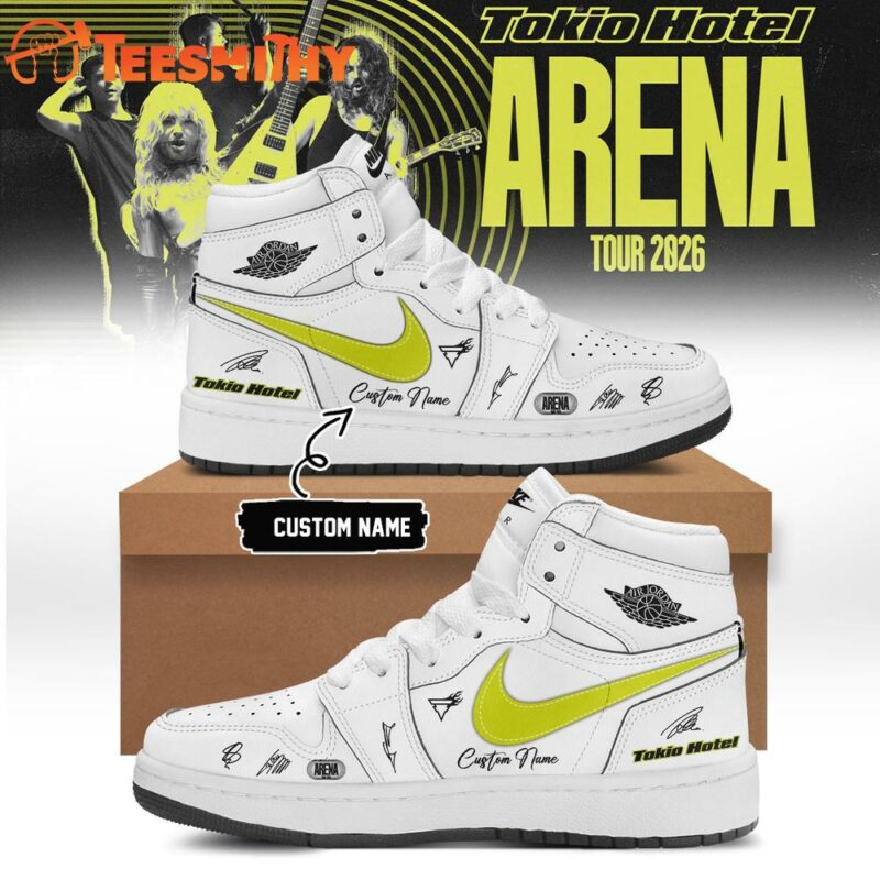 Tokio Hotel ARENA TOUR 2026 Signature White Air Jordan 1 Hightop Shoes