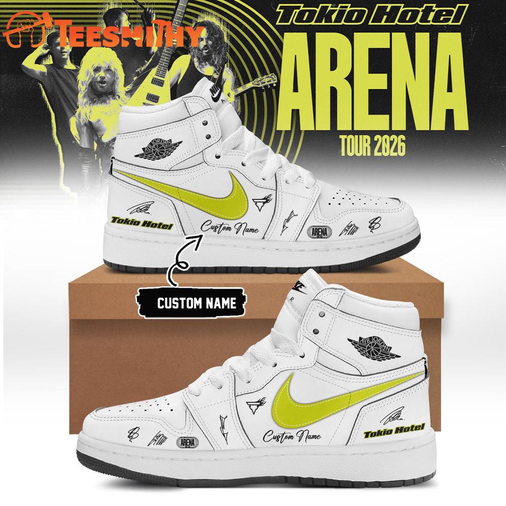 Tokio Hotel ARENA TOUR 2026 Signature White Air Jordan 1 Hightop Shoes