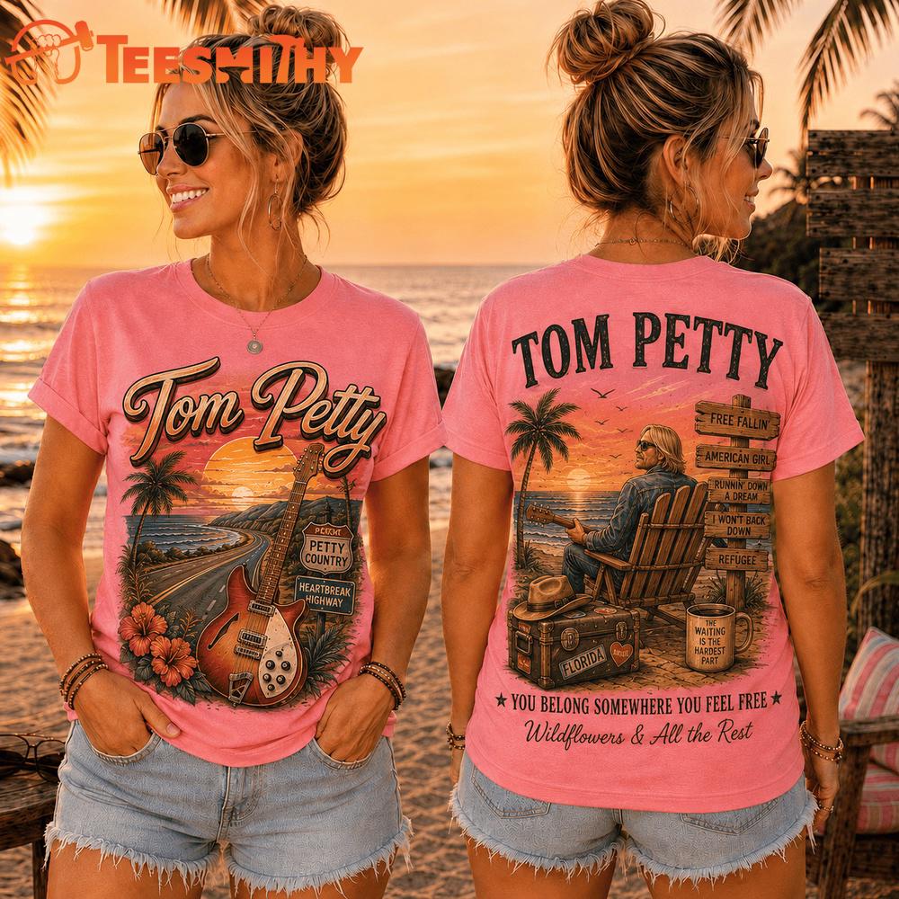 Tom Petty Retro Sunset Music 3D T-Shirt