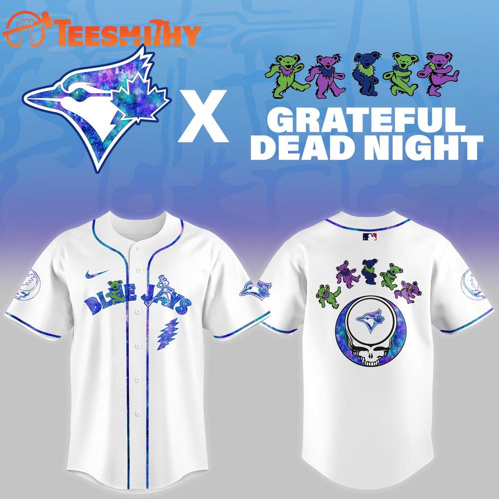 Toronto Blue Jays 2025 Grateful Dead Night Game Baseball Jersey Toronto Blue Jays 2025 Grateful Dead Night Game Baseball Jersey