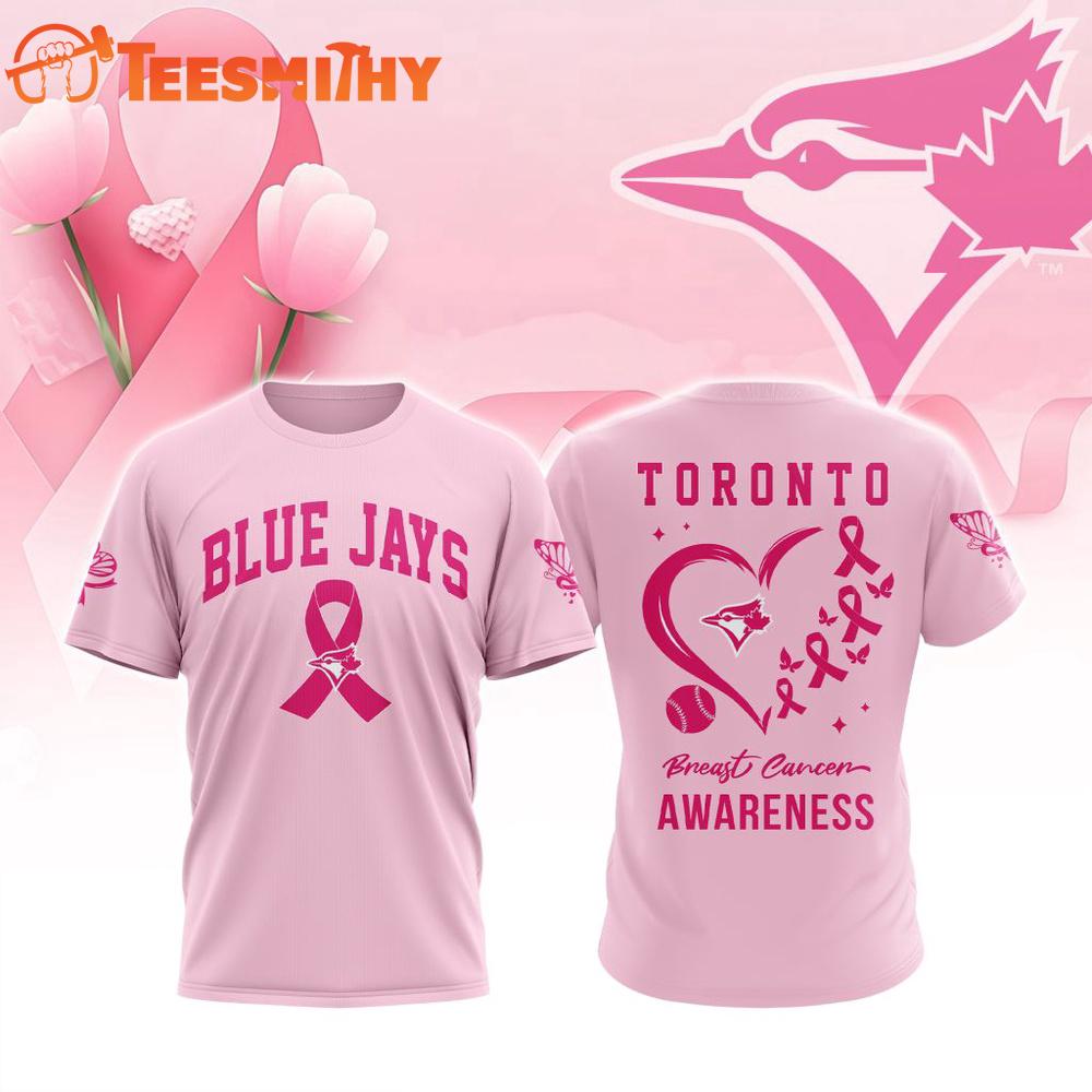 Toronto Blue Jays 2025 MLB Pink Breast Cancer Awareness Design 3D Shirt Toronto Blue Jays 2025 MLB Pink Breast Cancer Awareness Design 3D Shirt