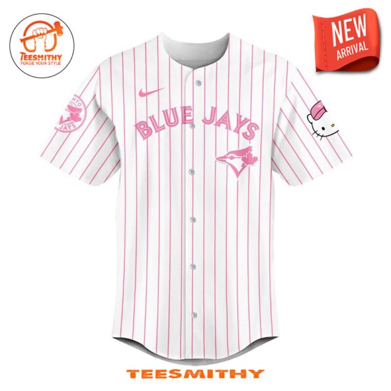 Toronto Blue Jays x Hello Kitty 2024 Pink Stripe Baseball Jersey ...