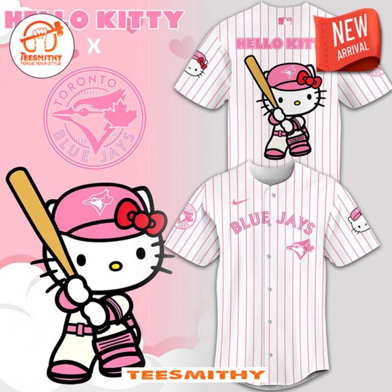 Toronto Blue Jays x Hello Kitty 2024 Pink Stripe Baseball Jersey ...